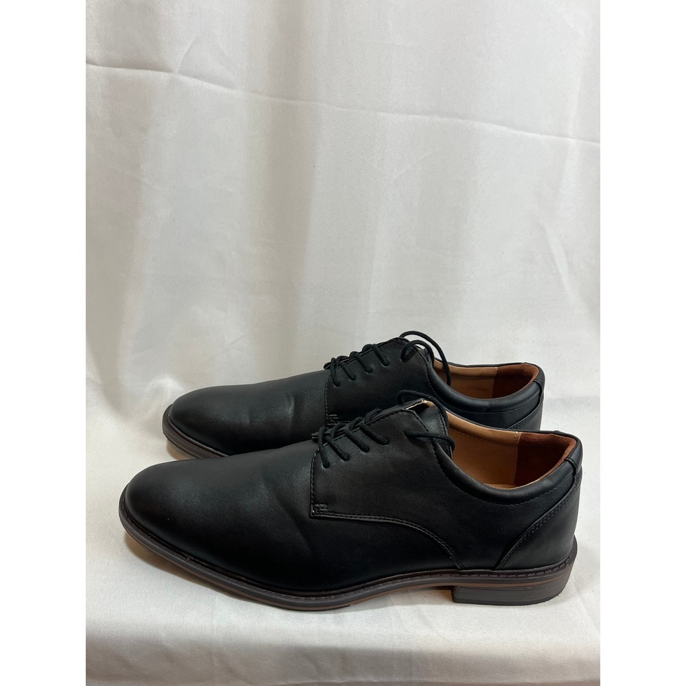 Goodfellow‎ & Co Mens Black Faux Leather Derby Dress Shoes Size 13 Matte Finish
